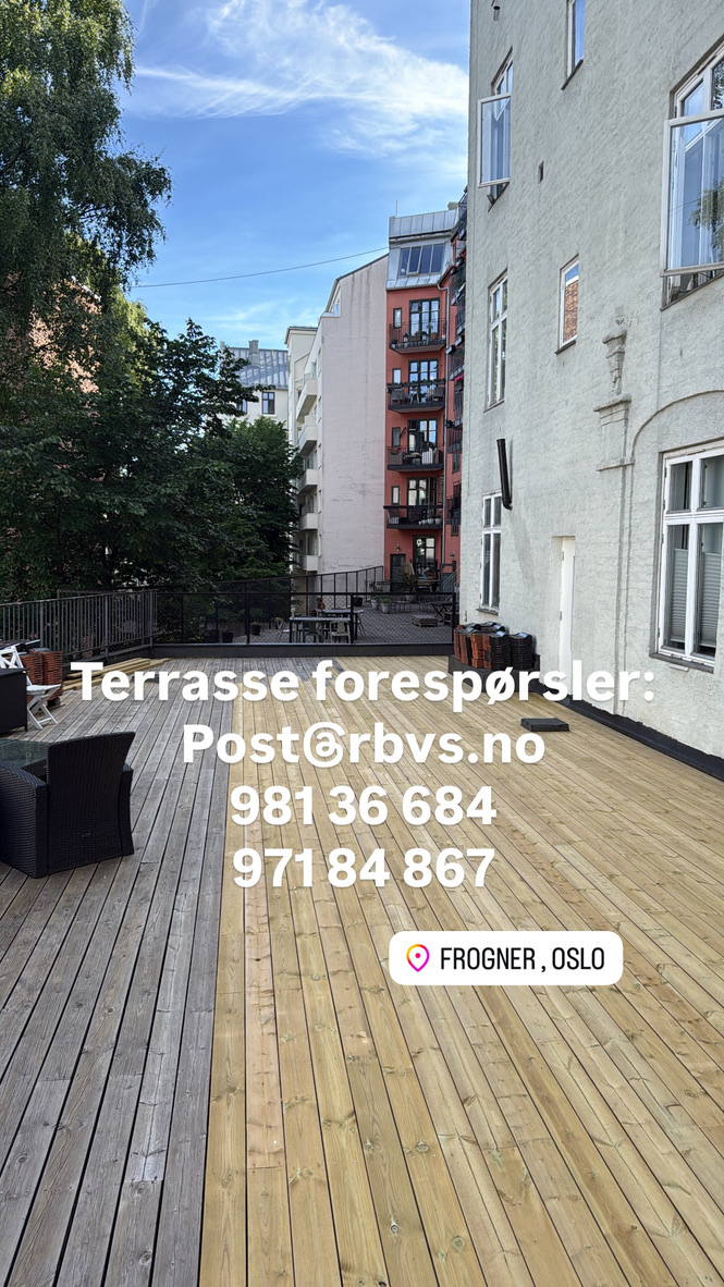 Ferdig terrasse på Frogner